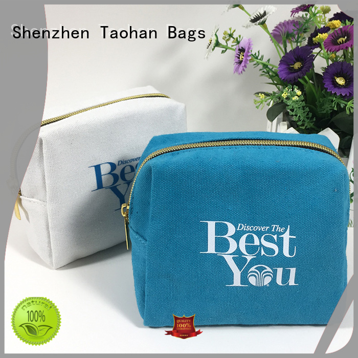 zipper silkscreen small makeup bag gold Taohan