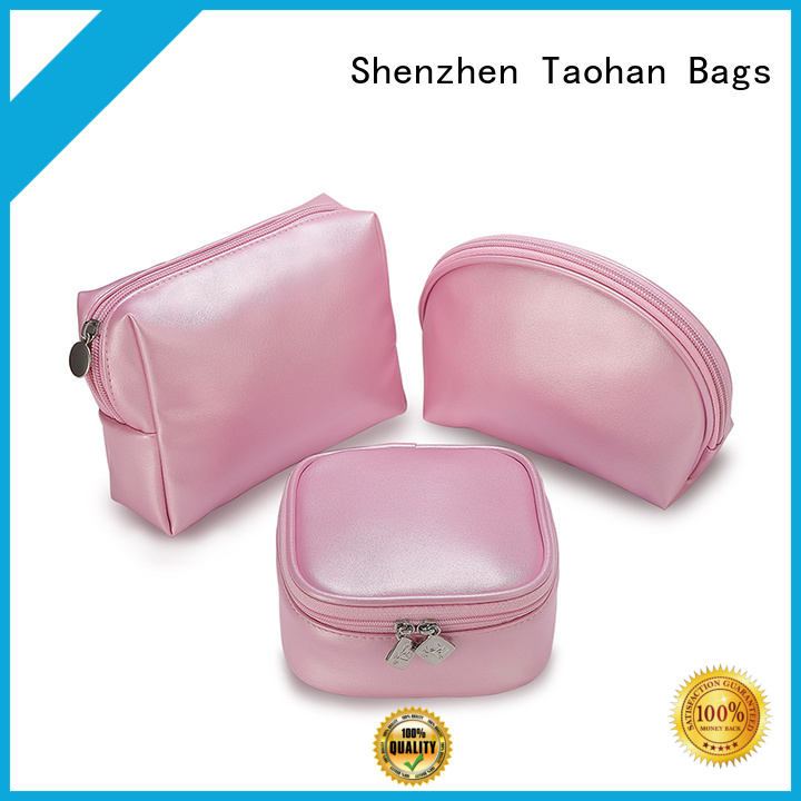 Taohan Brand storage cosmetic gold custom makeup cosmetic bag