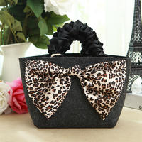 Felt cosmetic bag DHC luxury design  with bowknot