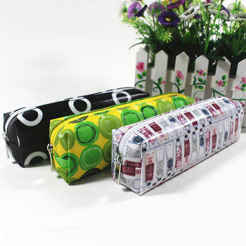 Canvas pencil bag with zipper waterproof stationary bag