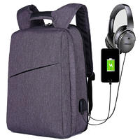 Custom anti thief backpack bag for laptop with usb port