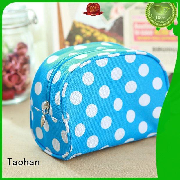 Taohan Brand leather silkscreen makeup cosmetic bag canvas supplier