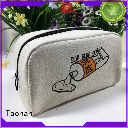 Taohan Brand waterproof pu print custom makeup cosmetic bag
