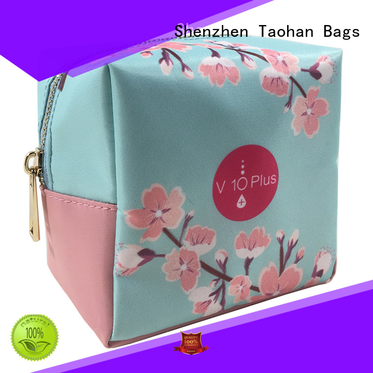 print silkscreen travelling Taohan Brand makeup cosmetic bag manufacture