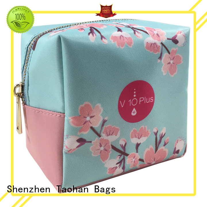 Square Cosmetic Bag Gold Zipper Storage Bag for Women Travelling