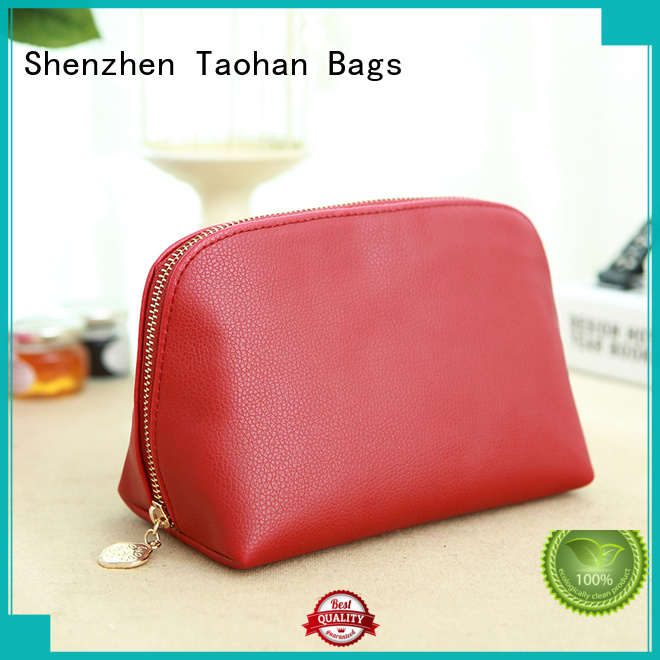 PU leather cosmetic bags customization with metal zipper