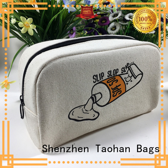 travelling Custom canvas top small makeup bag Taohan makeup