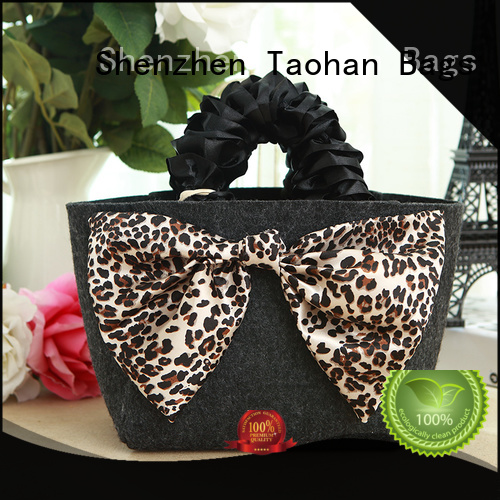 Felt cosmetic bag DHC luxury design  with bowknot