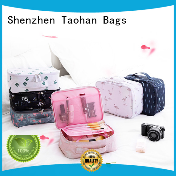 Taohan makeup black leather makeup bag with good price for make up