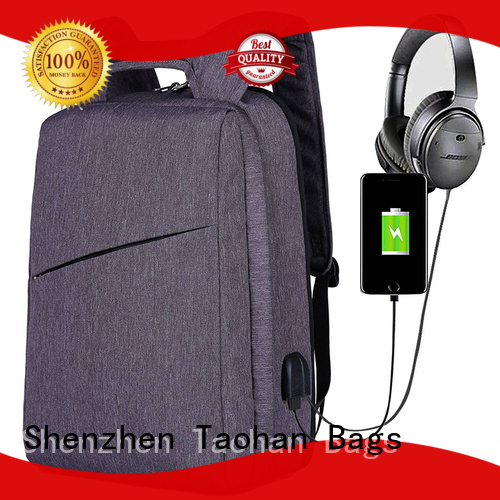 Taohan Brand camping usb thief 17 inch laptop backpack