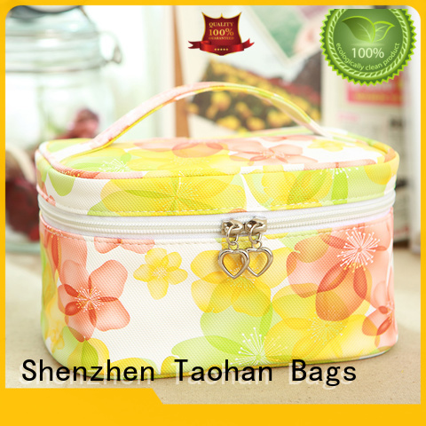 Pu makeup bag travel storage pouch with top handle