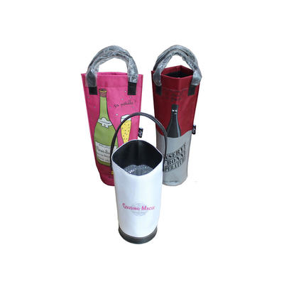 Bottle packaging bag in nylon 420D with handle