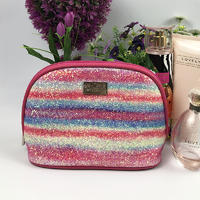 Cosmetic Bag with Shiny Sparkling Glitter Rainbow
