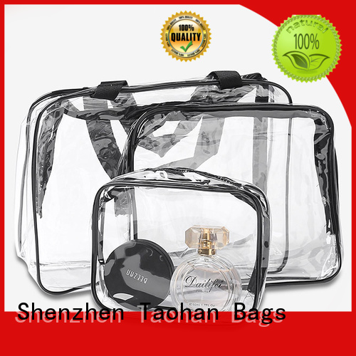 Taohan Brand cosmetic handle bags makeup cosmetic bag pvc